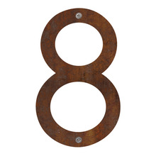 Husnummer 8 stål rustlook 25 cm